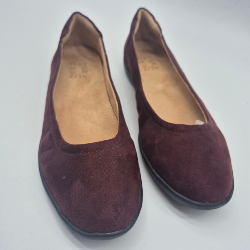 Naturalizer Flexy Ballet Flats Women 7M Burgundy Suede Comfort Slip On